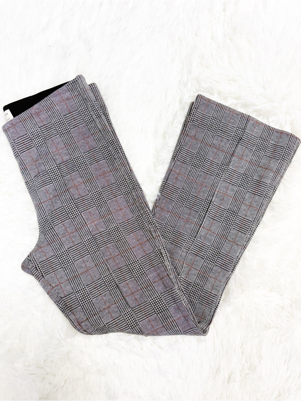 Anthropologie Essential Crop Flare Pants XS Plaid Stretch Ankle